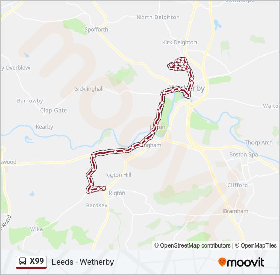 X99 Bus Line Map