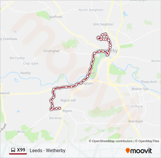X99 Bus Line Map