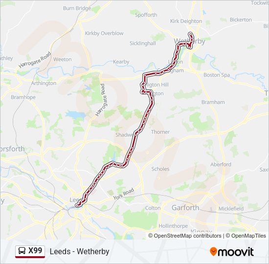 X99 Bus Line Map