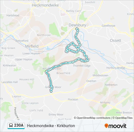 230A Bus Line Map