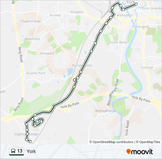 13 Bus Line Map