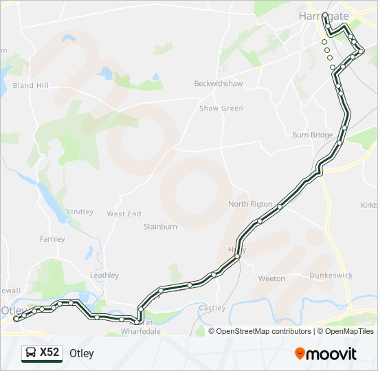 X52 bus Line Map