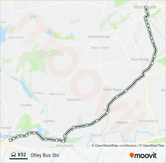 X52 Bus Line Map