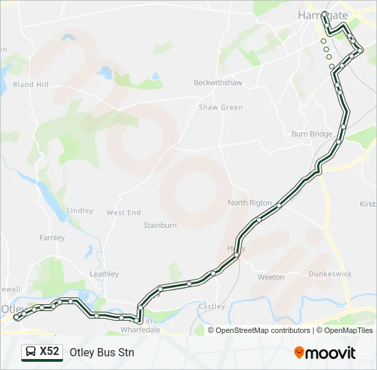 X52 Bus Line Map