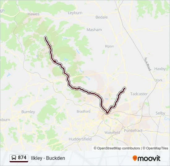 874 Bus Line Map