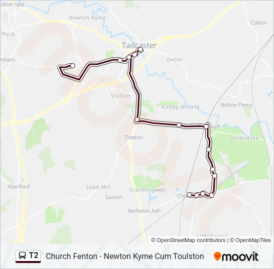 T2 Bus Line Map