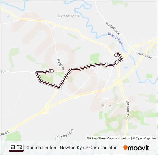 T2 Bus Line Map