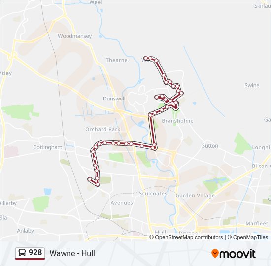928 Bus Line Map