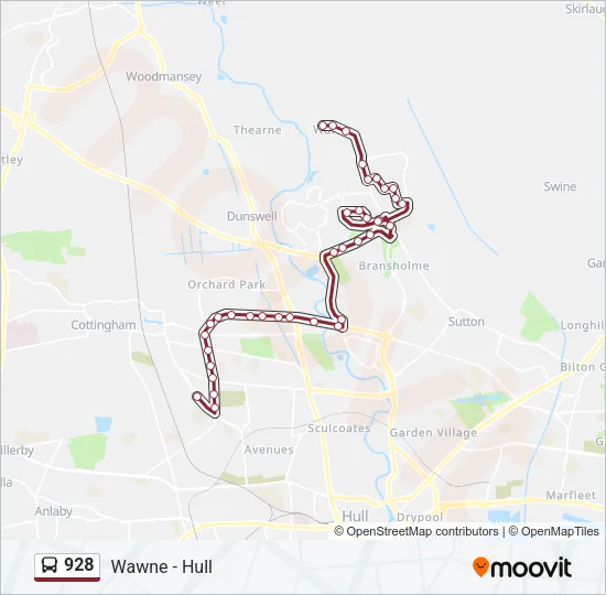 928 Bus Line Map