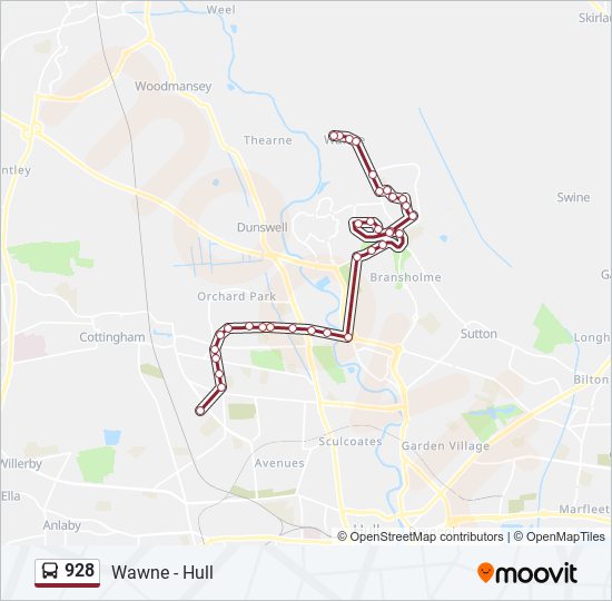 928 bus Line Map