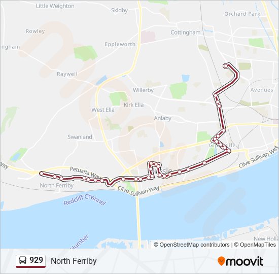 929 Bus Line Map