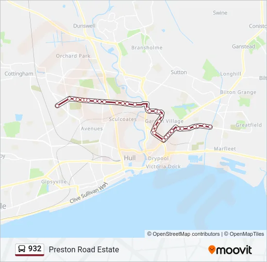 932 Bus Line Map