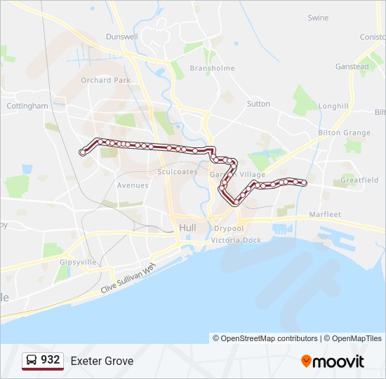 932 Bus Line Map