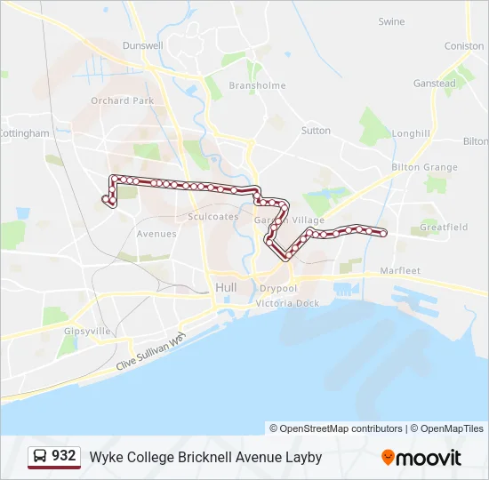 932 Bus Line Map