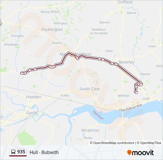 935 Bus Line Map