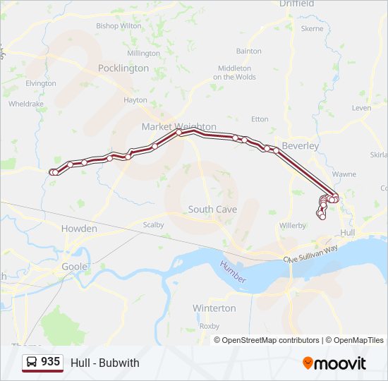 travel west midlands 935 bus route