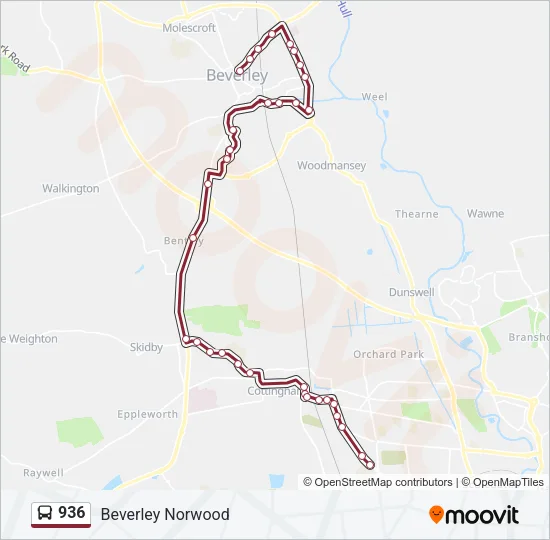 936 Bus Line Map