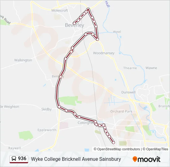 936 Bus Line Map