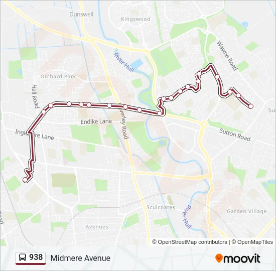 938 Bus Line Map
