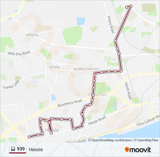 939 bus Line Map