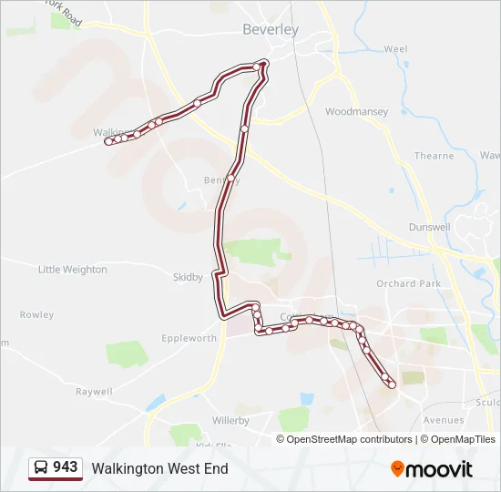 943 Bus Line Map