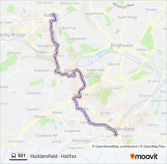 501 bus Line Map