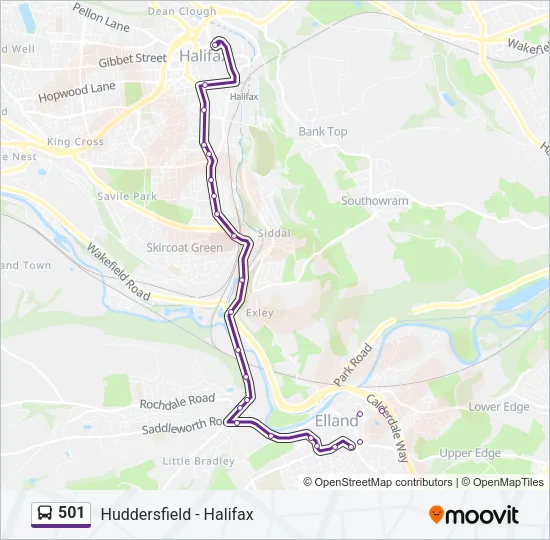 501 Bus Line Map