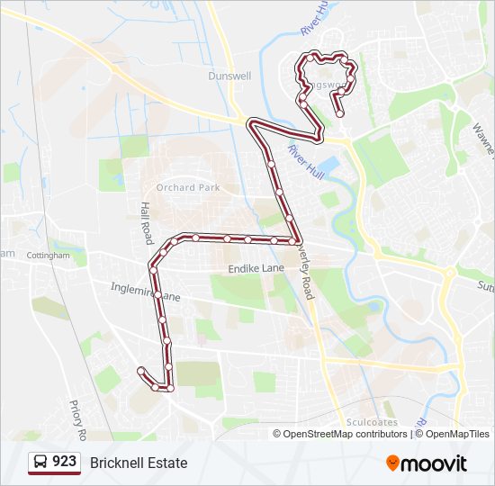 923 bus Line Map