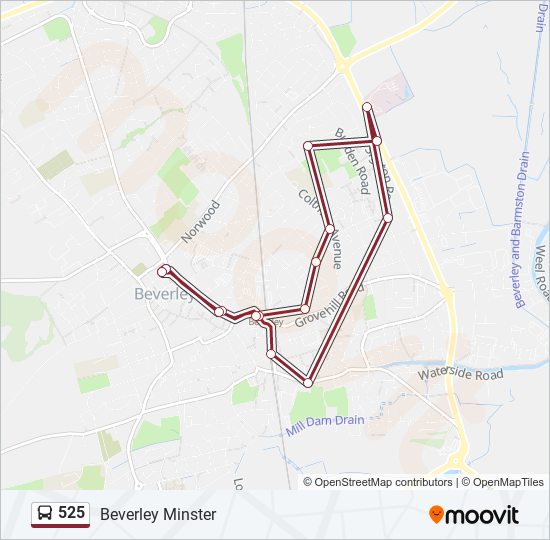 525 bus Line Map