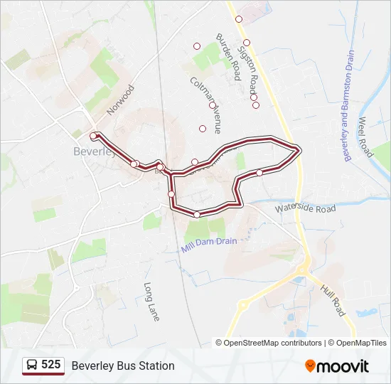 525 Bus Line Map