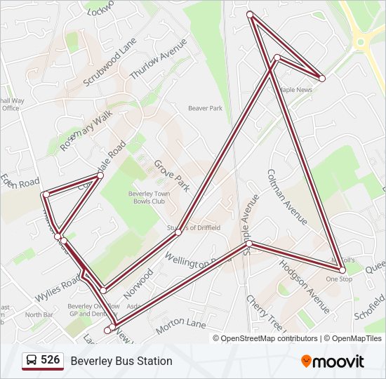526 Bus Line Map