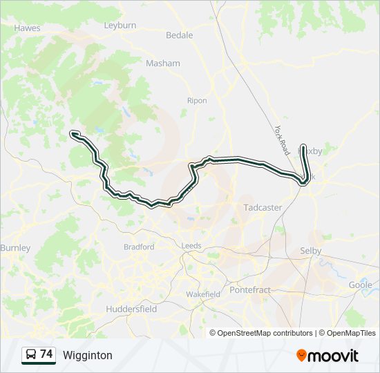74 Route: Schedules, Stops & Maps - Wigginton (Updated)