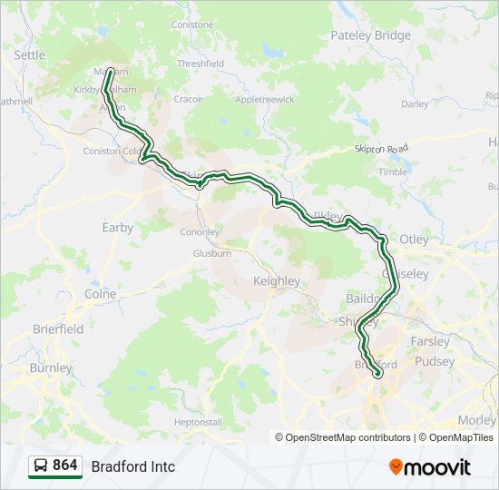 864 Bus Line Map