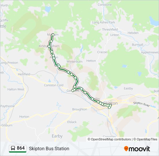 864 Bus Line Map