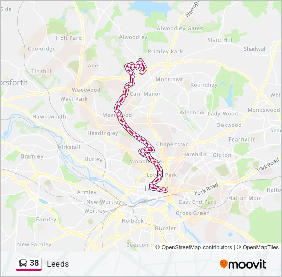 38 Bus Line Map