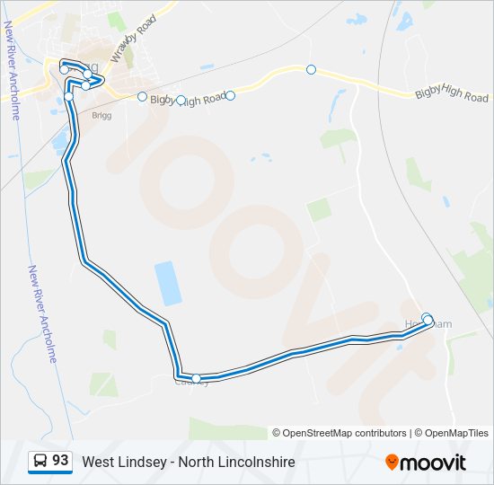93 Bus Line Map