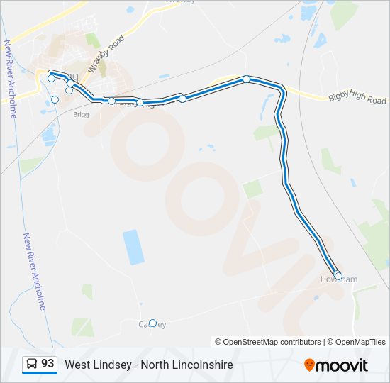 93 Bus Line Map