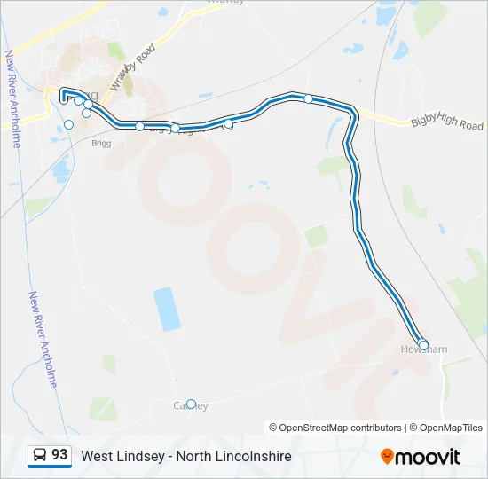 93 Bus Line Map