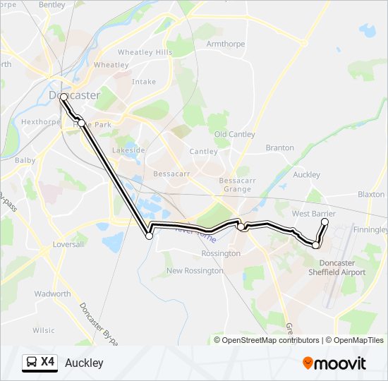 x4 Route Schedules, Stops & Maps Auckley (Updated)