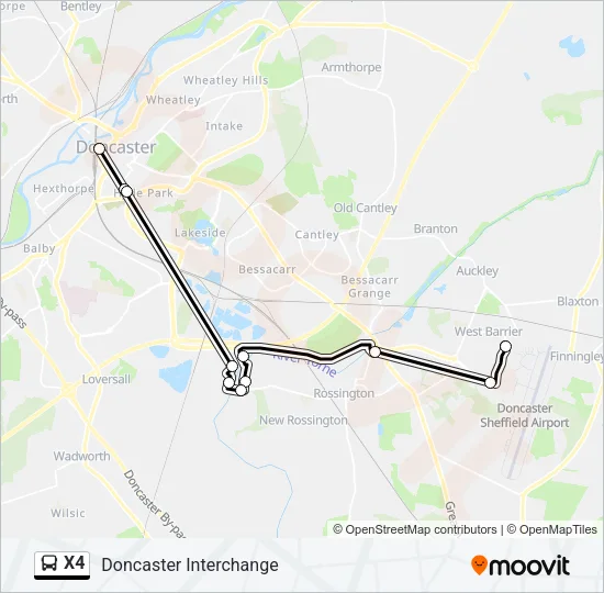 X4 Bus Line Map