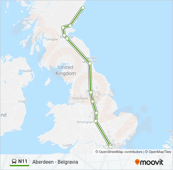N11 Bus Line Map