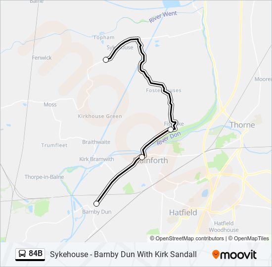 84b Route Schedules, Stops & Maps Barnby Dun (Updated)