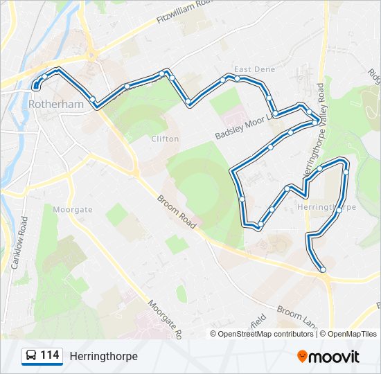 114 Bus Line Map