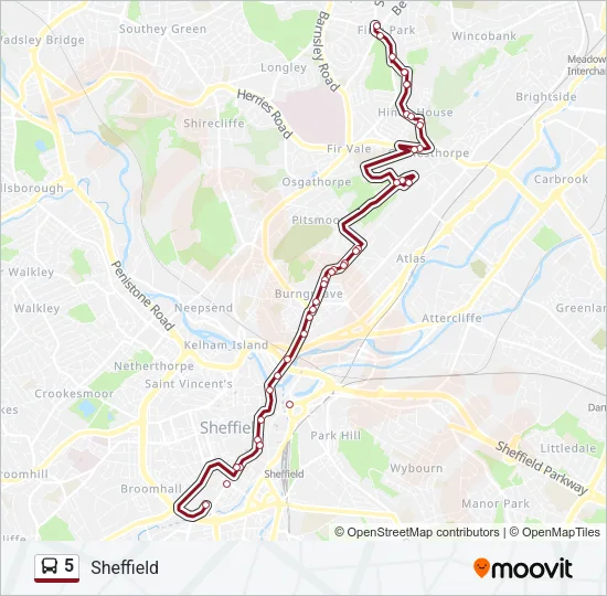5 Bus Line Map