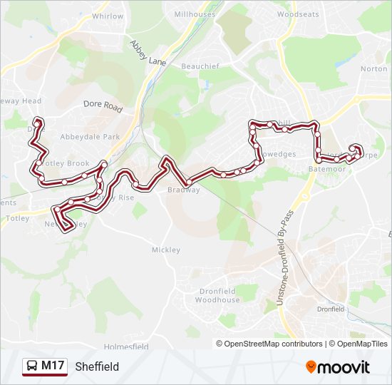 M17 Bus Line Map