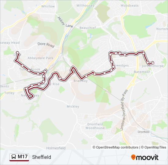 M17 Bus Line Map