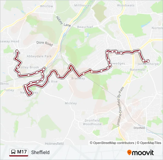 M17 Bus Line Map