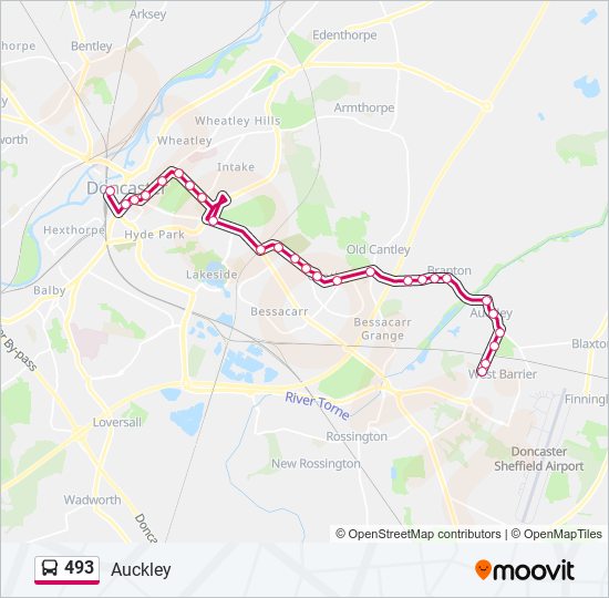 493 bus Line Map