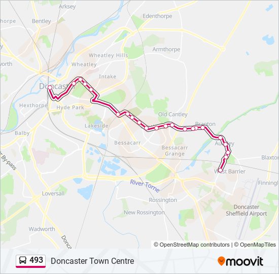 493 bus Line Map