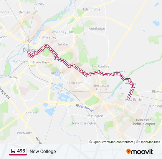 493 Bus Line Map